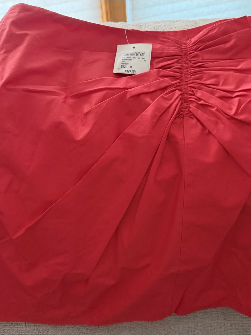 Club Monaco Red Gathered Waist Skirt